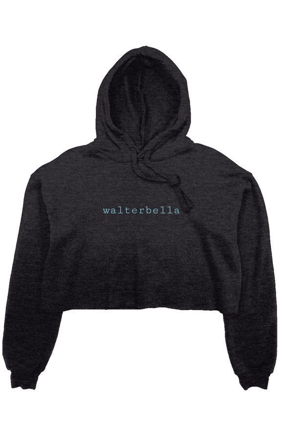 walterbella crop fleece hoodie black